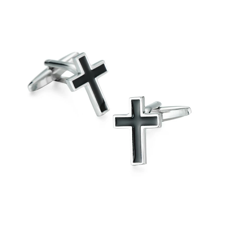 Elegant Copper Men's Cufflinks with Cross Leather Rope Design