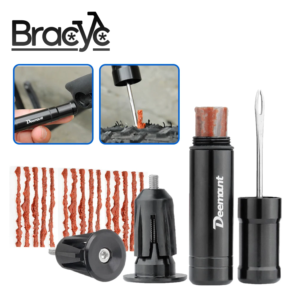 Aracey Tubeless Tire Repair Kit for MTB and Road Bicycle Tires, Combined Ream, Portable Capsule Appearance – Fix a Puncture or Flat,Includes Plugger Tool and Plugs - 20 Brown and