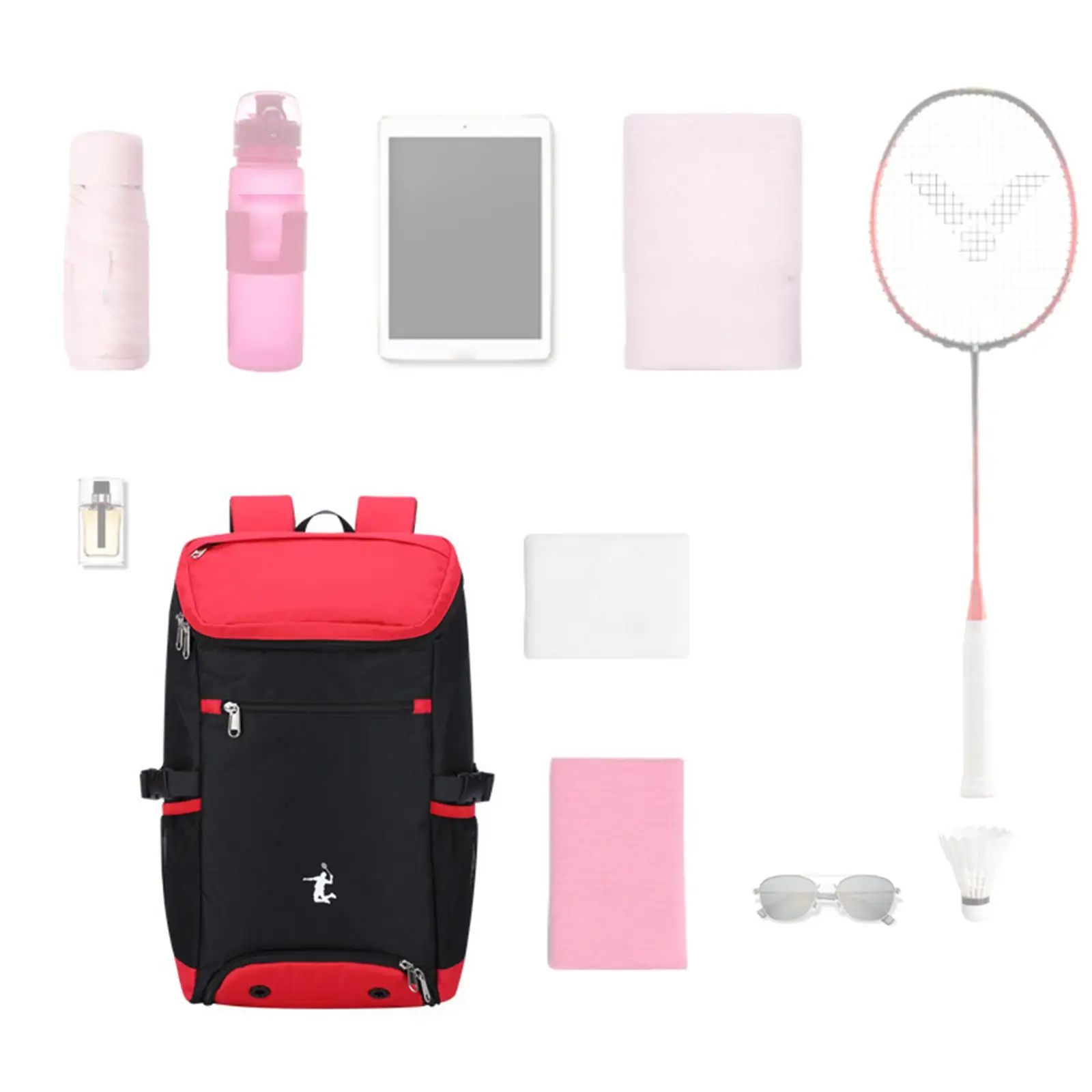 Large Capacity Tennis Backpack Balls Accessories Women Men Durable Outdoor Bag for Badminton Rackets Pickleball Paddles