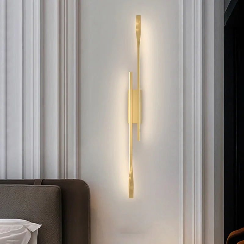 Minimalist Wall Lamp Living Room Decoration Tv Background Luxury Led Strip Creative Line Bedroom Bedside Indoor Lighting
