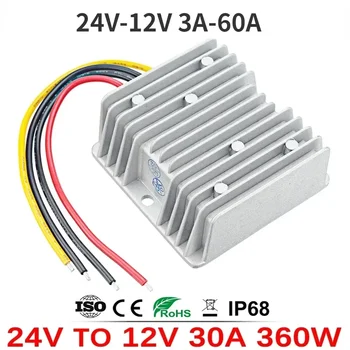 24V to 12V 3A-60A Step Down DC DC Power Converter 24Volt Reducer 12Volt Buck Voltage Regulator Supply Buck Module for Cars Solar