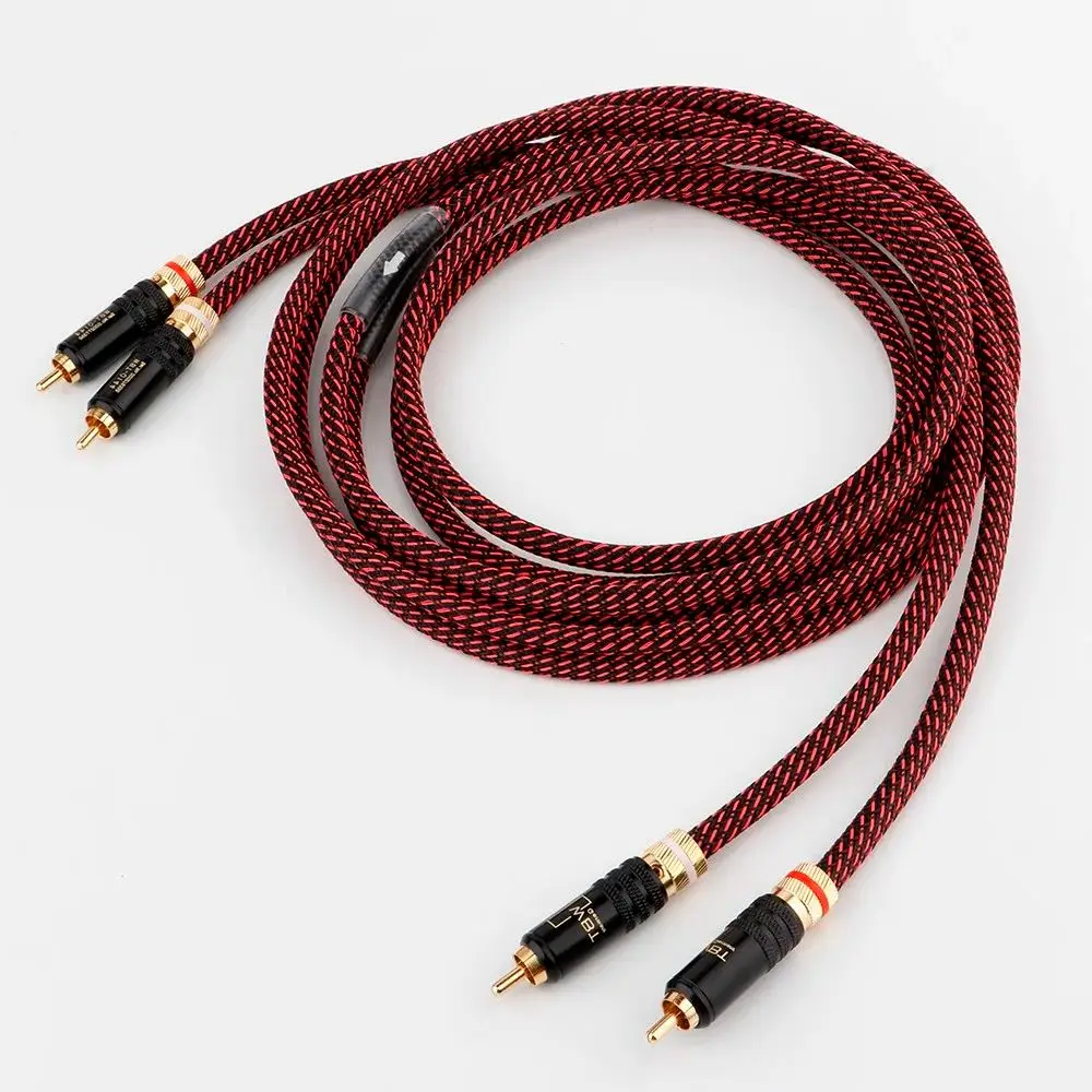 Preffair Ofc Coppe Rca Audio Interconnct Cable Hifi Audio Hi-End Rca A Rca Cavo Di Prolunga Con Connettore Placcato Oro