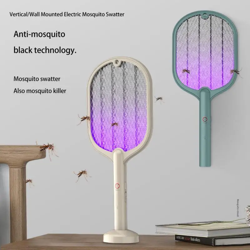 

Mosquito Racket Killer Electric Shock Outdoor Insects Racket Kills Mosquito Swatter Kill 2 In 1 Fly Swatter Fryer Fly Bug Zapper