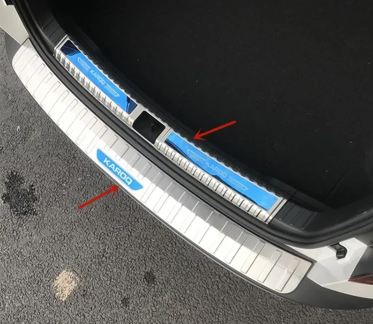 For Skoda KAROQ-Stainless Steel Trunk Threshold Shield Anti-scratch Protection Car Accessories