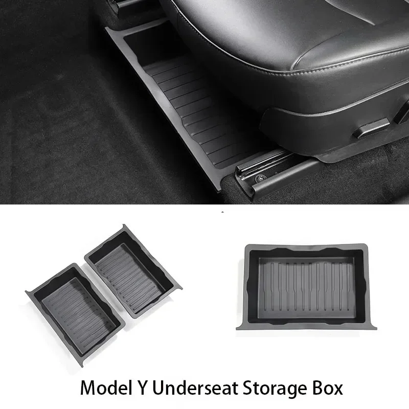 

Underseat For 2023 Tesla Model Y Environmentally Friendly Drawer TPE Storage Box Push Pull Car Interior Accessories