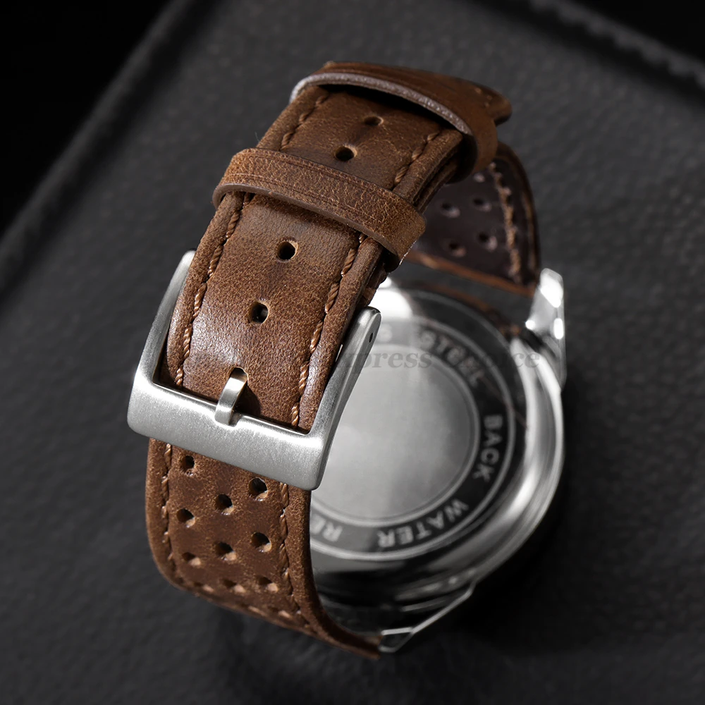 Genuine Cowhide Leather Retro Watch Strap - Elegant Sport Band, Multiple Sizes Available
