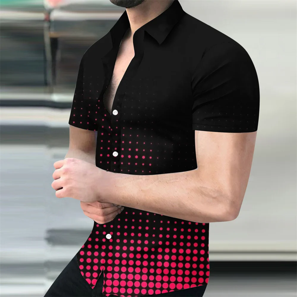 

Summer Men's Hawaiian Casual Short -sleeved Digital Printing Lapel Shirt