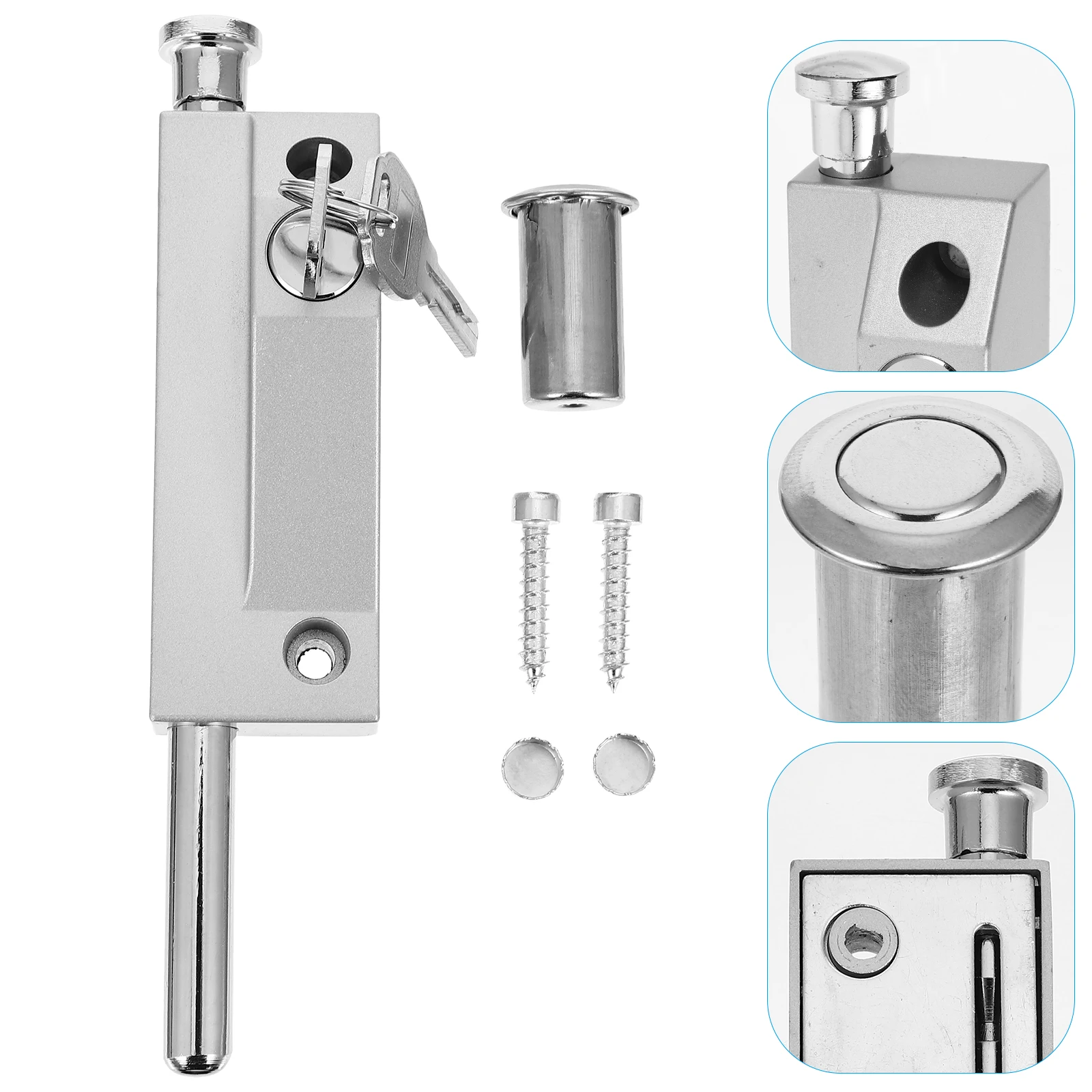 Door Bolt Lock Zinc Alloy Security Slide Bolt Lock Spring Latch Spring Automatic Revolving Door