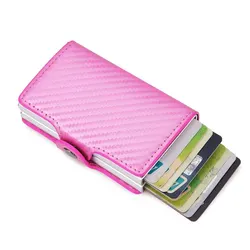 Sleek Anti-Theft RFID Leather Cardholder Wallet (Pink)