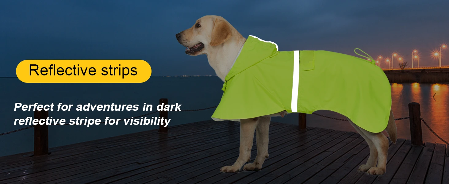 MDD21183 Dog Raincoat 5-Color Detail