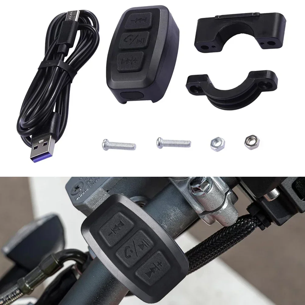 5V Black Wireless-compatible Remote Motorcycle Bike Handlebar Media Controller ABS Practical Accessories For Vehicles