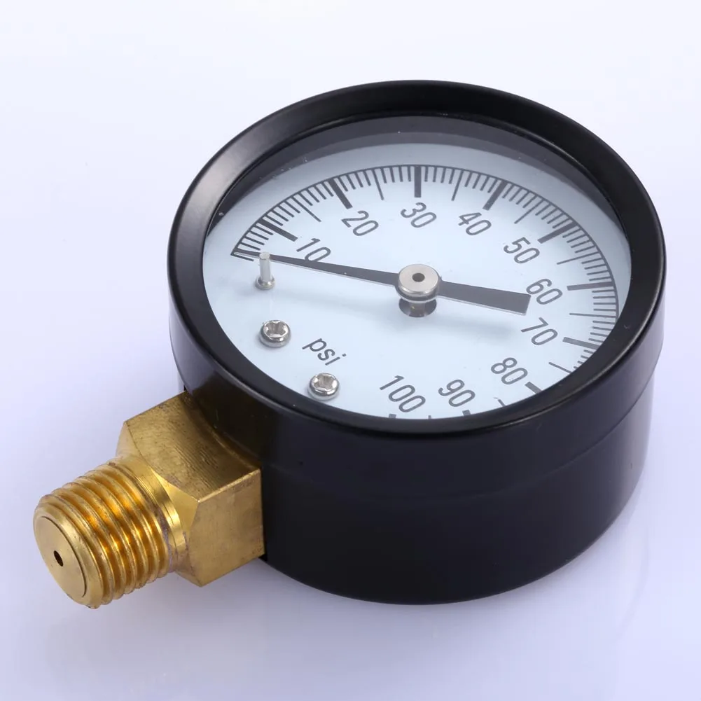 0-100 PSI Hydraulic Tester Manometer 50mm Dial Face Air Compressor Pressure Gauge Water Pressure Gauge for Air Water Oil Gas