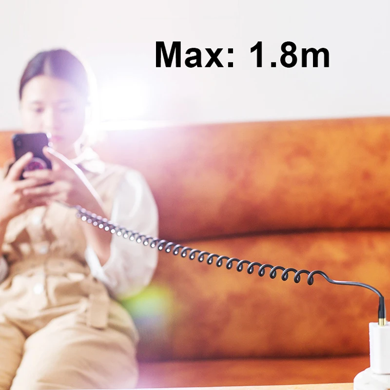 YOCPONO Spring Cable Elastic Flessibile Max 1.8m 5A Fast Charging USB-A To USB-C For Smartphone Charger Compitable Type-C Phones