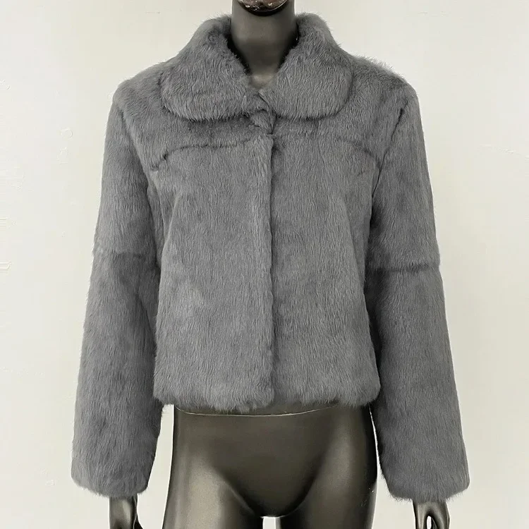 Luxury Rabbit Fur Coat Detail Texture