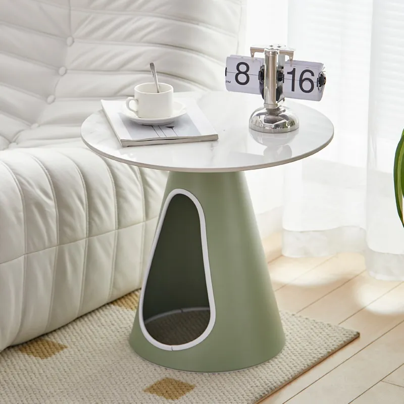 

Круглый Простой боковой столик для хранения, прозрачные украшения, современный прикроватный столик для балкона, боковой столик, маленький столик, входные журнальные столики, Декор