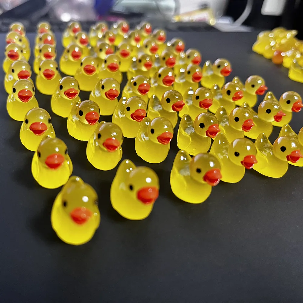 Mini Yellow Ducks Luminous Duck Ornament Miniature Figures Tiny Duck Micro Fairy Garden Landscape Fairy Garden Home Decor 50Pcs miniature figurines,miniature ornament,miniature duck figurines