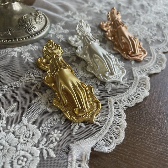 Vintage Golden Siver Brass Noble Lady Hand Paper Clips Journal