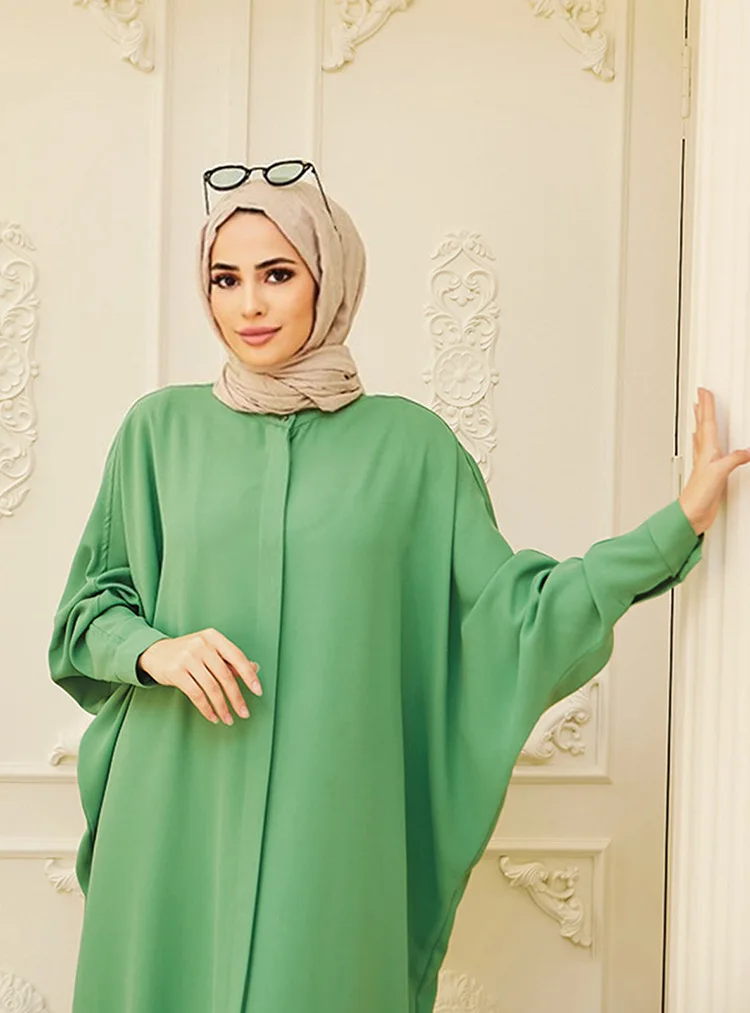 Eid Prayer Dress Loose Abaya for Women Muslim Split Caftan Arab Morocco Dresses Djellaba Party Kaftan Vestidos Ramadan Abayas