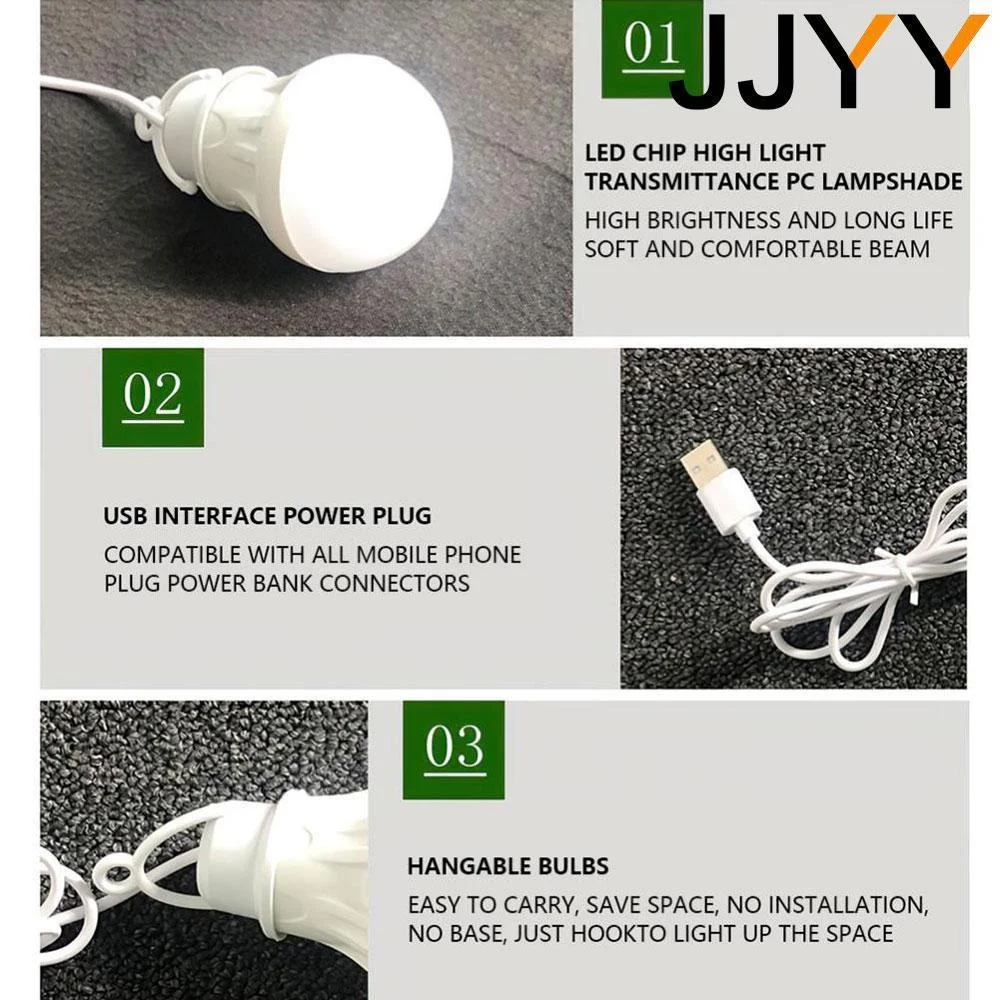 100/240CM Portable Lantern Camping Lights USB Bulb Power Bank Camping Equipment 5V LED USB for Tent Lanterns Camping Hiking Lamp 4