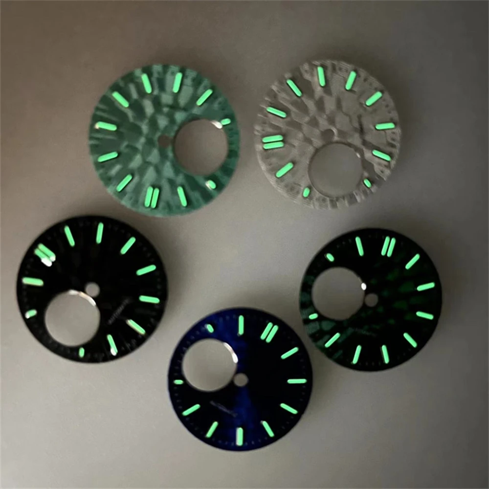 NH34 Dial 28.5MM Green Luminous Watch Dial For NH34 NH38 Movement Mechanical Watch Accessories watch dial accessories watch face accessories