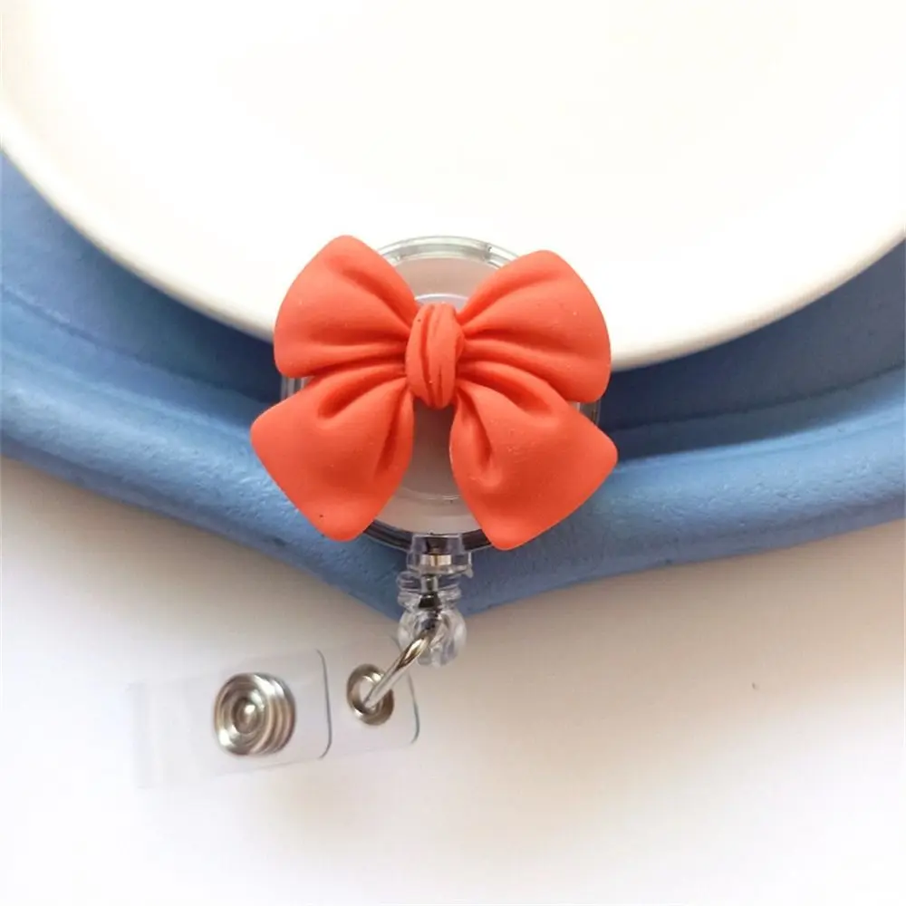 Bow Flower Nurse 3D Flora Retractable Badge Reel Holder for Work Card Office School badge holder retractable badge reel retractable id lanyard retractable id tag