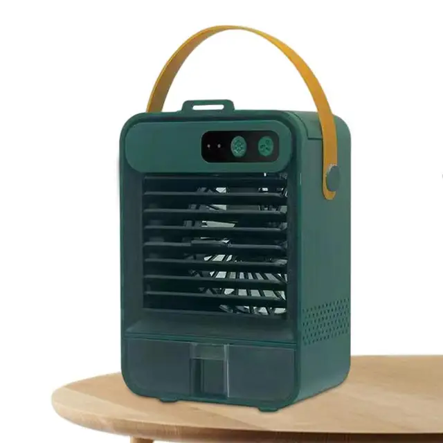 Hordozható Léghűtő 3 Sebességű Usb-Töltés Párologtató Hűtő Levegő Párásító Szépség Tükörrel Asztali Dájs Ac Ventilátor
