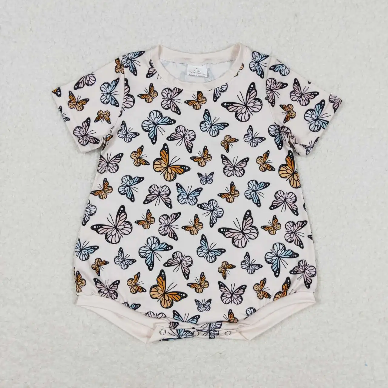 

SR1558 Baby Girls Summer Toddler Clothes Butterfly Print Short Sleeve Kids Boutique Romper