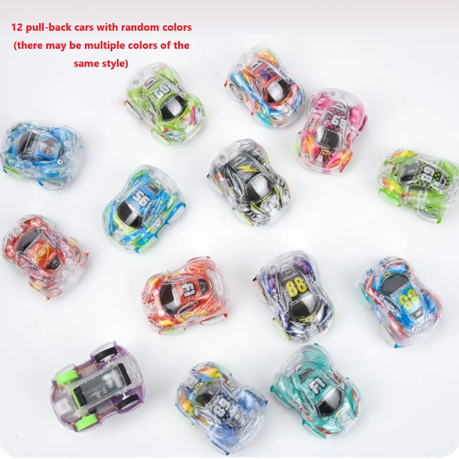 12 Pcs Transparent Camouflage Colorful Pull Back Car Random Children's Car Model Toys