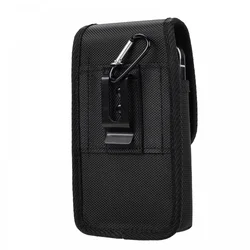 Compact Nylon Dual Pocket Phone Pouch - Men's Outdoor Belt Bag (Under 7.5 inch)