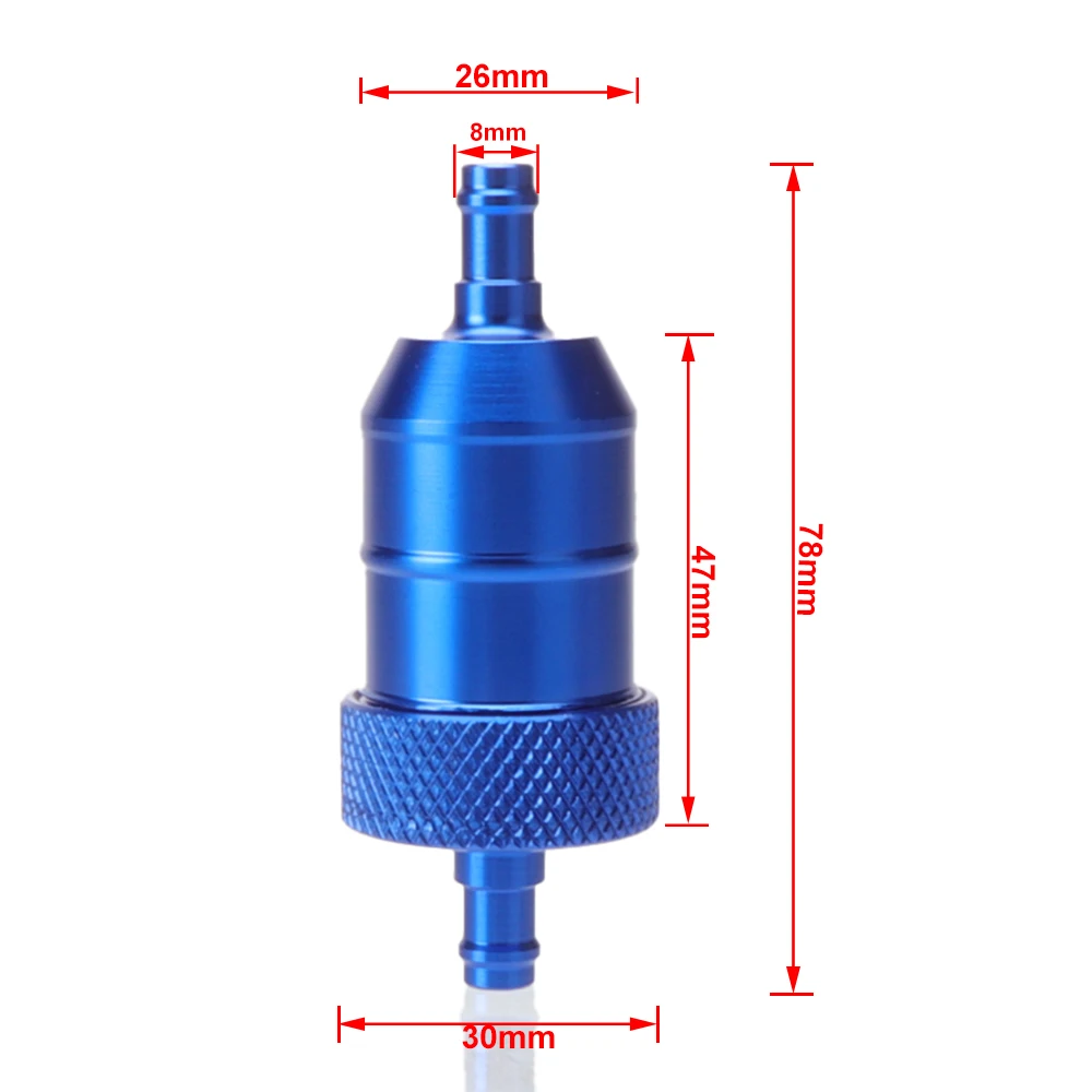 Filtro Olio Benzina Carburante Gas In Lega Di Alluminio CNC Da 8 Mm Per Moto Da Cross Pit Bike 125140150160~p146716457