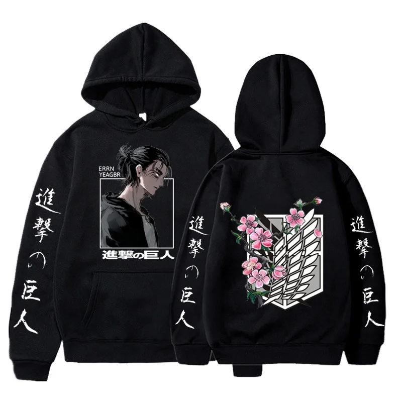 

New Japan Cartoon Attack on Titan Eren Jäger Print Hoodie Fashion Casual Long Sleeve Autumn/Winter Anime Hoodie Sweatshirt