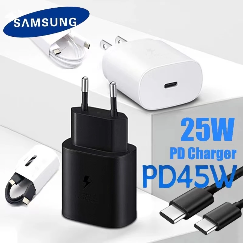 Original Samsung Charger Pd25w 45w Super Fast Charging, Typec Cable