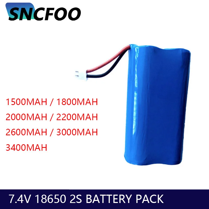 7.4V 18650 Pacco Batteria 2S Batterie Lifepo4 Pacchi 1500Mah 2000Mah 2200Mah 2600Mah 3000Mah 3400Mah Batteria Ricaricabile Plug + Pcb