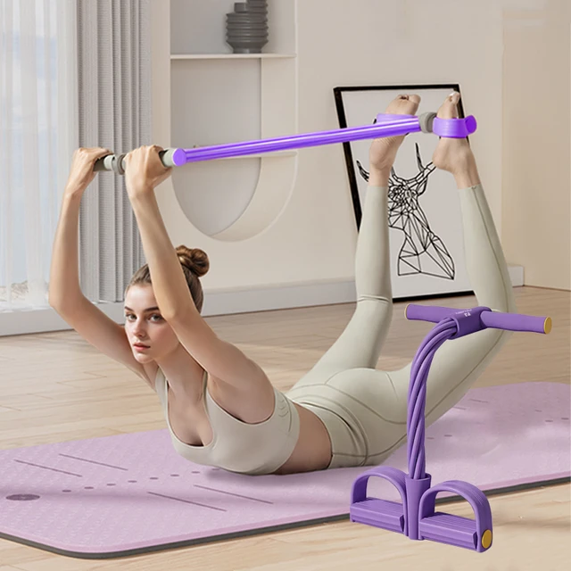 6-Tube Resistance Band Tension Rope Fitness Bands Elastic Yoga Pedal Puller For Sports Exercises At Gym 3