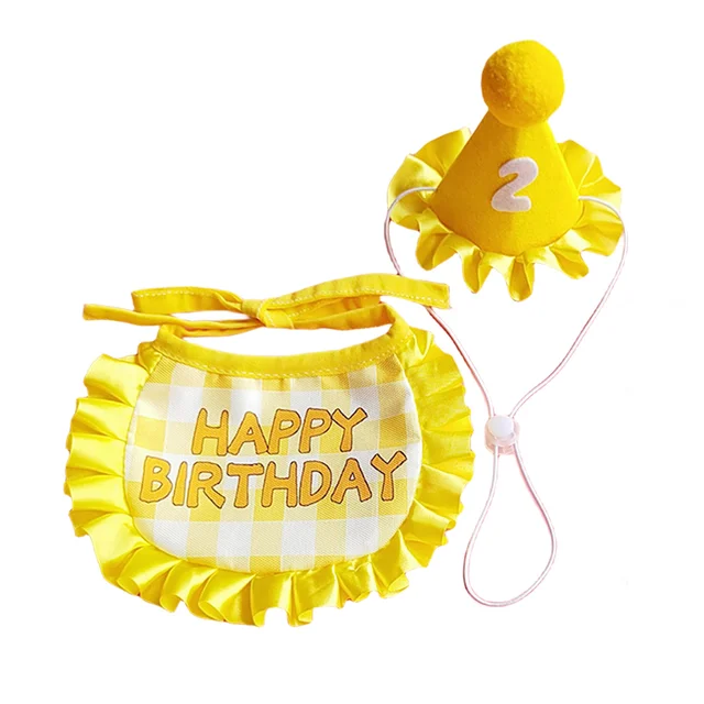 Bandana E Cappello Compleanno Per Cani E Gatti - Decorazione Festa, Rosa, Regolabile - Foto 7