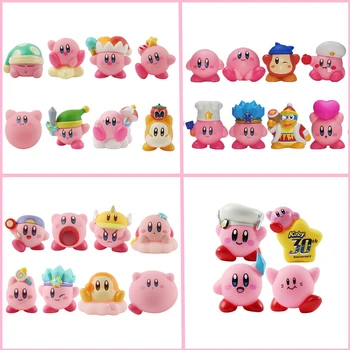 8pcs Anime Games Kirby Action Figures Toys Pink Cartoon Kawaii Kirby PVC Cute Figure Action Toy Christmas Gift for Children 1