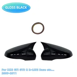 Glossy Black Side Rearview Mirror Cover Caps - Set of 2 (MK6 Gloss)