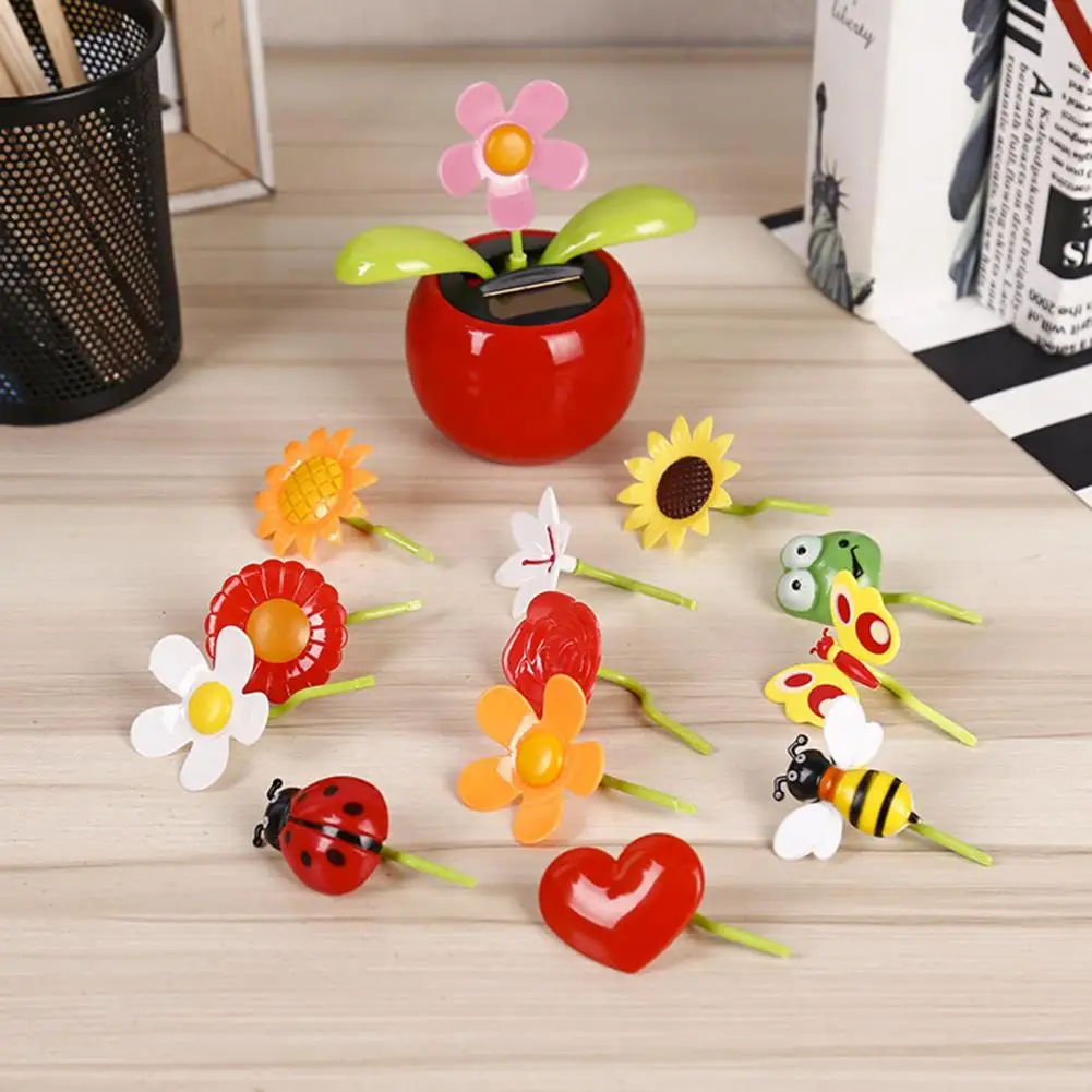 Flower Swinging Toy Funny Solar Powered Cartoon Vibrant Auto Swing Dancing Flower Animated Toy Lightweight Car Swinging fidget toys plush toy 3d printed toy anime figure toy action figure toy artificial flower toys mini stress relief toy