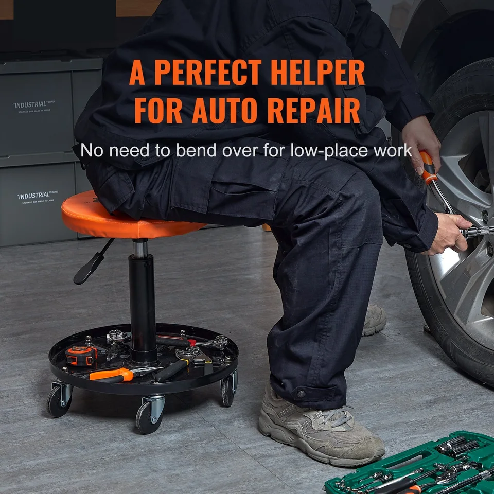 Creeper Seat With Tray Garage Roller Seat Rolling Creeper Garage