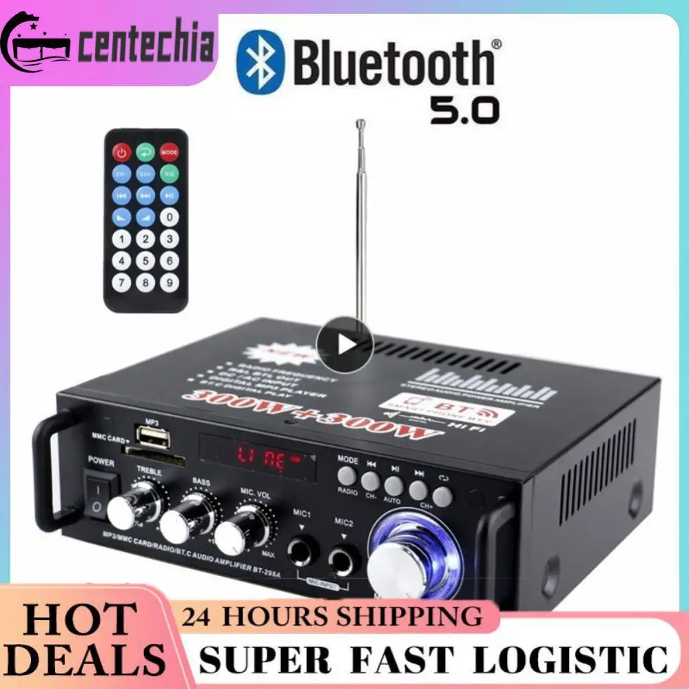 

Digital Home Amplifiers Audio Display 300W+300W 110-220V Digital HIFI Audio Stereo Power Amplifier 2 Channel