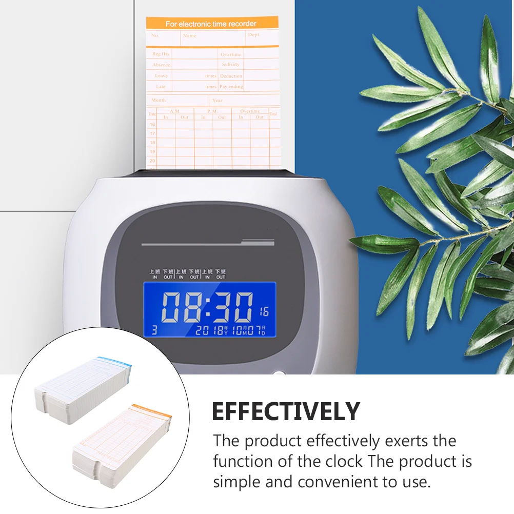 200 Sheets English Attendance Card Paper Cards Staff Commuting Time Recorder Commute Jam Office Warehouse