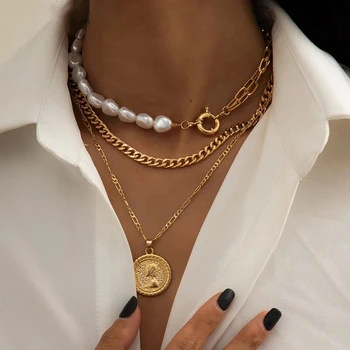 Pearl and Coin Pendant Bracelet