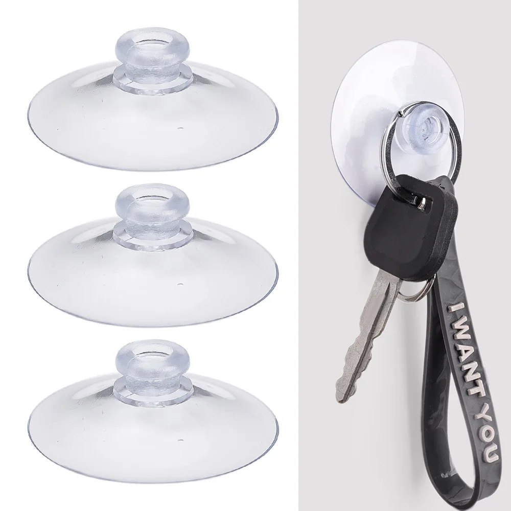 Clear PVC Suction Cup Wall Hooks for Kitchen, Bathroom, and Window Decorations