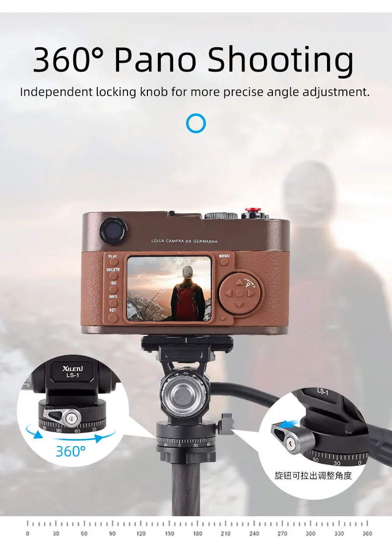 Description Picture 6 of itemXILETU LS1 Panoramic Tripod Head Hydraulic Fluid Video Damping Head For Tripod Monopod Camera Holder Stand Mobile SLR DSLR