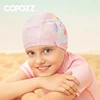 Cartoon Swimming Cap Boys Girls PU Children Waterproof Swimming Caps Kids Swim Pool Hats Ear Protector Colorful Baby Bathing Hat 4