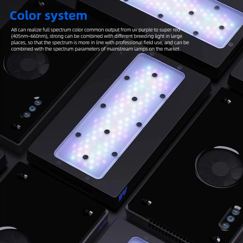 A8SE II 240W LED 풀 스펙트럼 WiFi 앱 스마트 컨트롤 고출력 산호초 수족관 조명