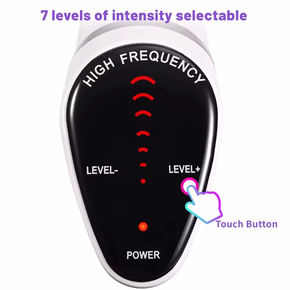 6 in 1 Touch Panel High Frequency Facial Machine For Hair Face Electrotherapy Wand Argon Treatment Acne Skin Care 1