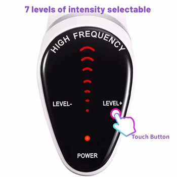 6 in 1 Touch Panel High Frequency Facial Machine For Hair Face Electrotherapy Wand Argon Treatment Acne Skin Care 6