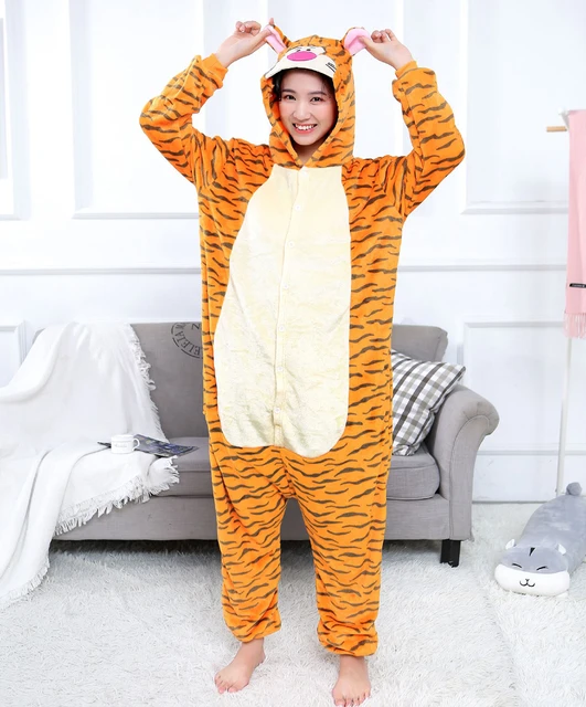 Adult Onesie Pajamas Slim Fit Flannel Cosplay Animal Halloween Slee