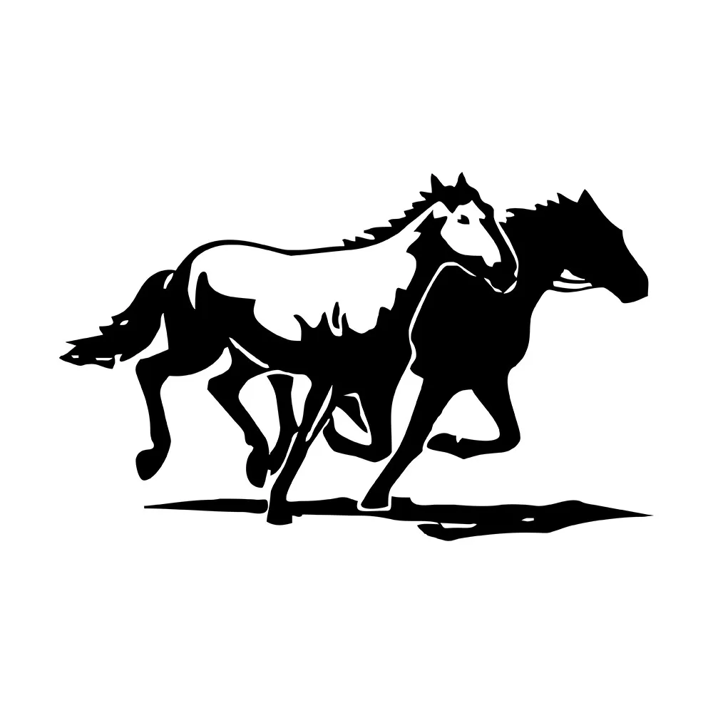 Mignatis - Two Galloping Horses Sticker Wall Sticker Murale Art Decal Per Car Window Loptop Decorazione Adesivi In Vinile Impermeabile